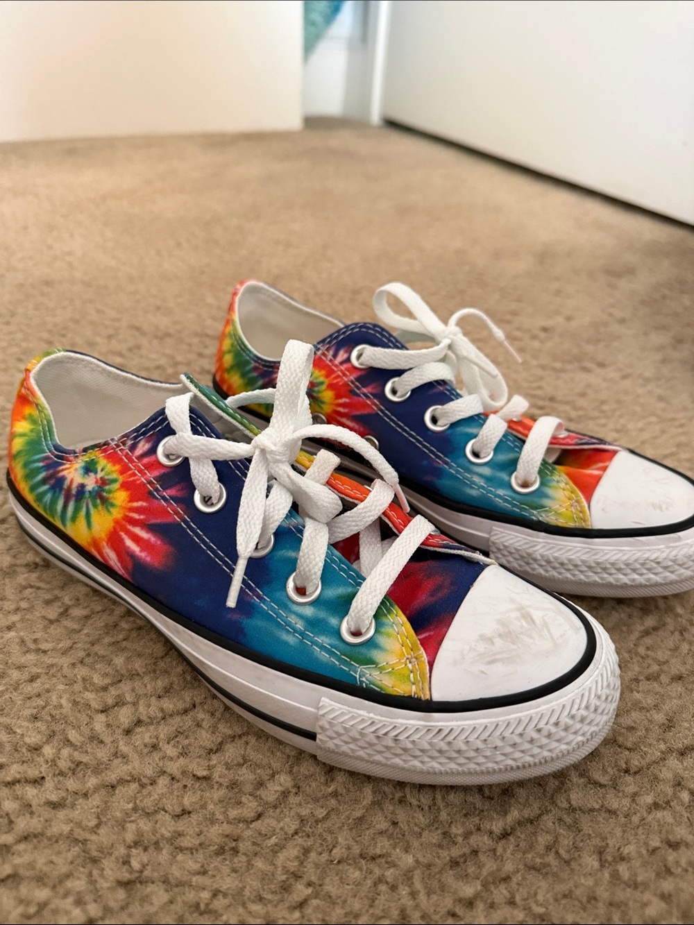 Converse Tie-Dye Low-Top Sneakers with White Laces